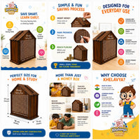House-Shaped Wooden Money Saving Box
