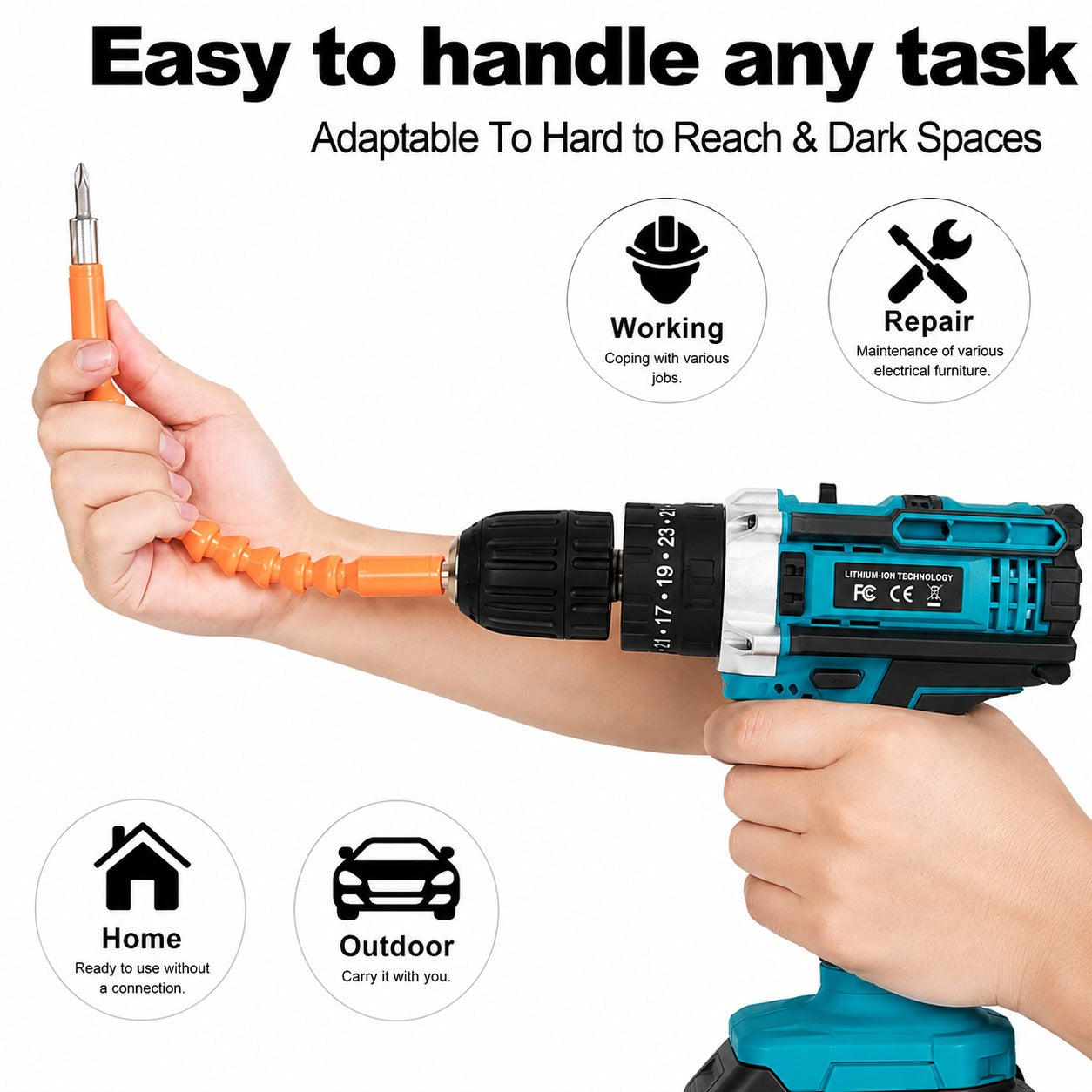 21V Cordless Drill & Screwdriver Set