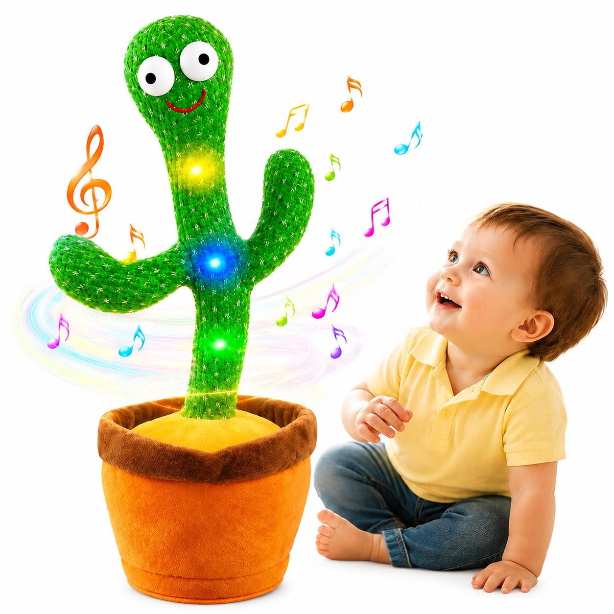 Dancing Talking Cactus Toy – Singing & Repeating Plush Cactus with 120 Songs for Kids
