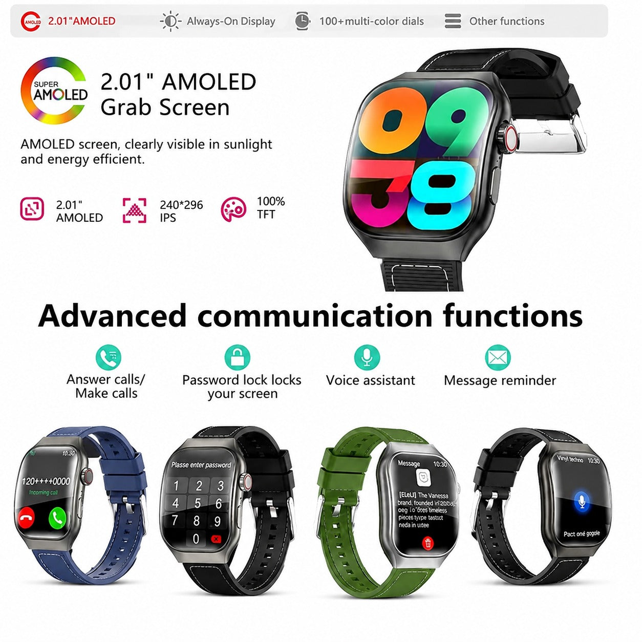 H7 Curved Glass Smart Watch