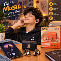 Q69 True Wireless Stereo Earphones with Mini Bag, With charging Cable