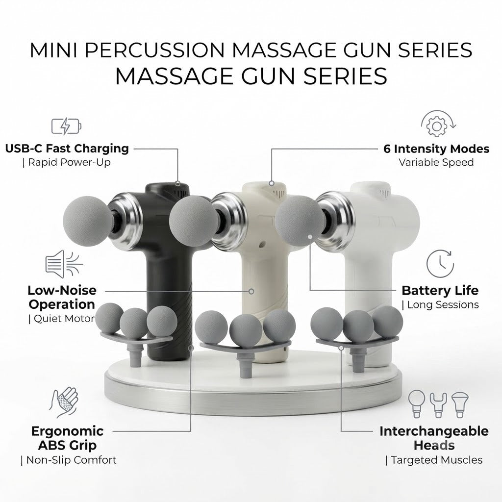 AS-130 Fascia Massage Gun – Deep Tissue Percussion Muscle Massager, USB-C, 6 Modes