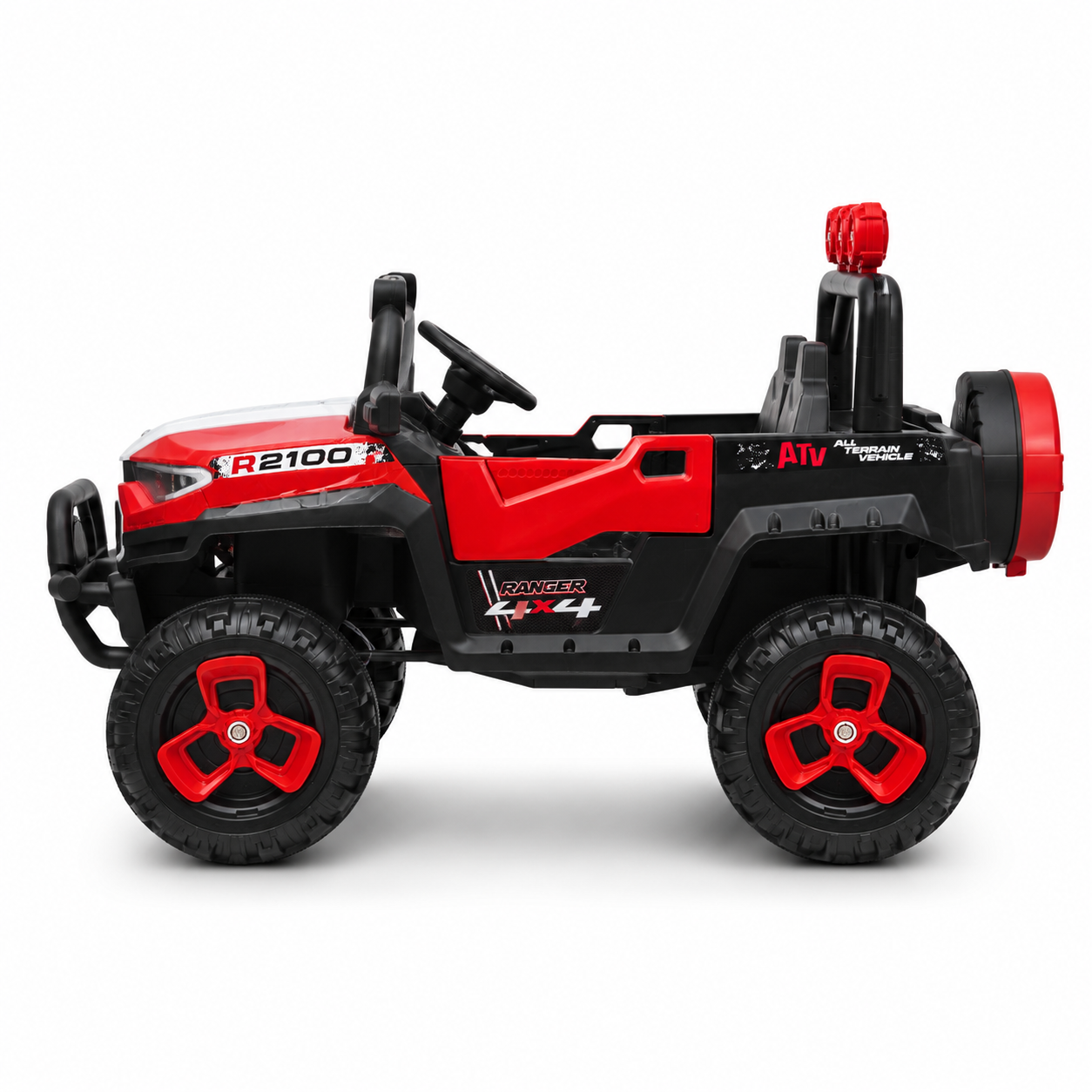 Kids Electric Ride-On SUV Car KAB-J2100 12V 4×4 – Two-Seater with Parental Remote, Bluetooth Music, LED Lights & USB/Aux for Kids 3–8 Years