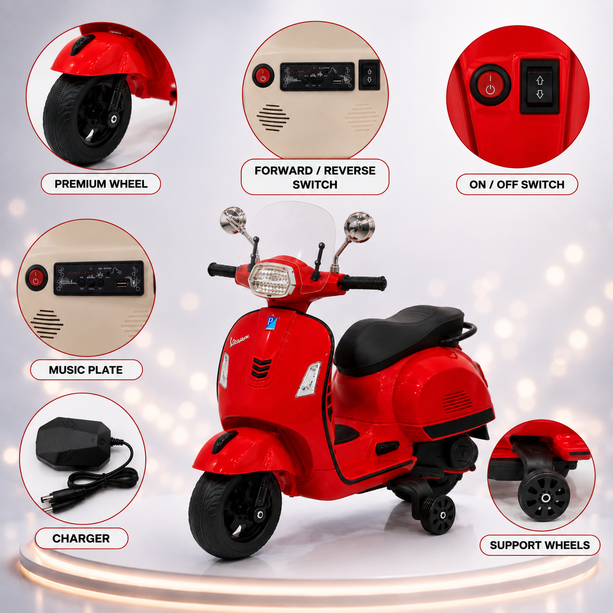 Retro Scoot X100 Kids Electric Ride-On Scooter