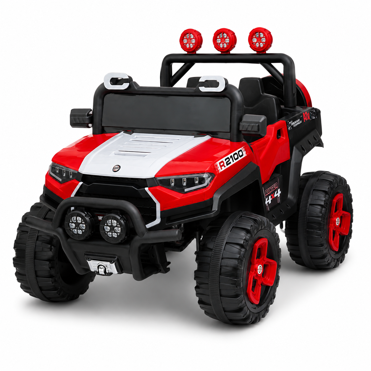 Kids Electric Ride-On SUV Car KAB-J2100 12V 4×4 – Two-Seater with Parental Remote, Bluetooth Music, LED Lights & USB/Aux for Kids 3–8 Years