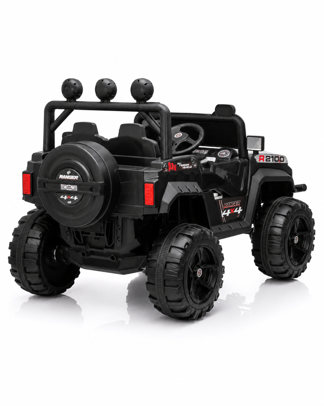 Kids Electric Ride-On SUV Car KAB-J2100 12V 4×4 – Two-Seater with Parental Remote, Bluetooth Music, LED Lights & USB/Aux for Kids 3–8 Years