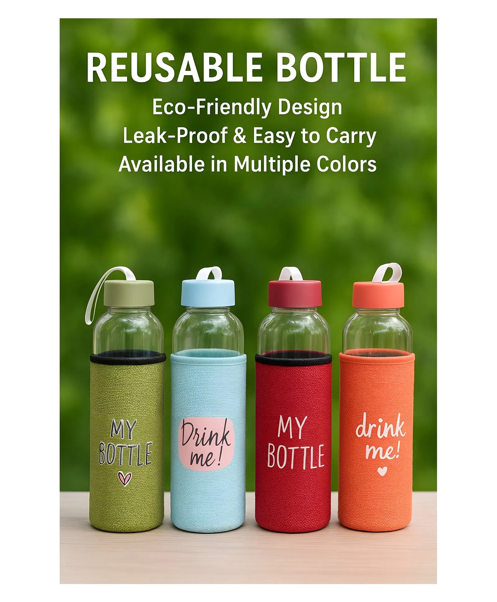 Glass Water Bottle 750ml