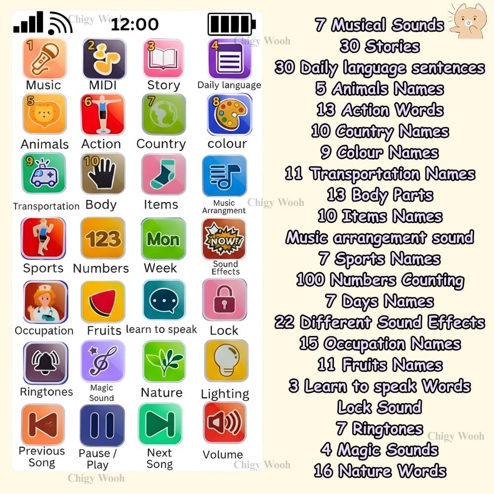 Kids Smart Phone Educational Learning Toy