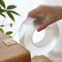 Nano Grip Double Sided Tape 10mm x 3m – Reusable Transparent Acrylic Gel Mounting Tape, Washable & Water-Resistant for Wall, Car, Cable & Office Use