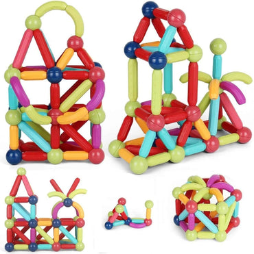 Magnetic Sticks Building Blocks 42 Pcs – STEM Construction Set with Magnetic Rods, Balls & Connectors for Kids 3+ (Multicolor)