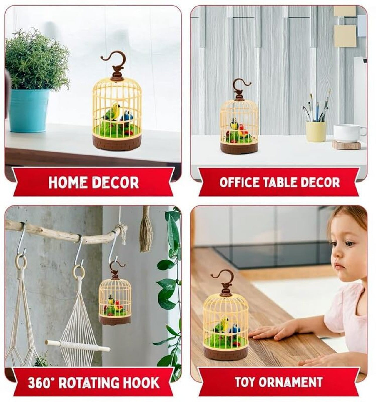 Preety Bird Singing Bird Cage Toy
