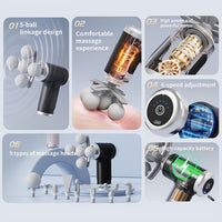 Title: Massage Gun FG23 9-in-1 Deep Tissue Percussion Massager – Cordless Full Body Muscle Recovery Gun with 9 Interchangeable Heads, 6 Speed Levels & Dual Battery for Neck, Back, Legs & Feet